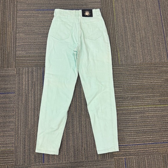 Versace Jeans Couture Pants Womens 26 Mint Green Good High Rise Tapered Italy - Picture 3 of 12